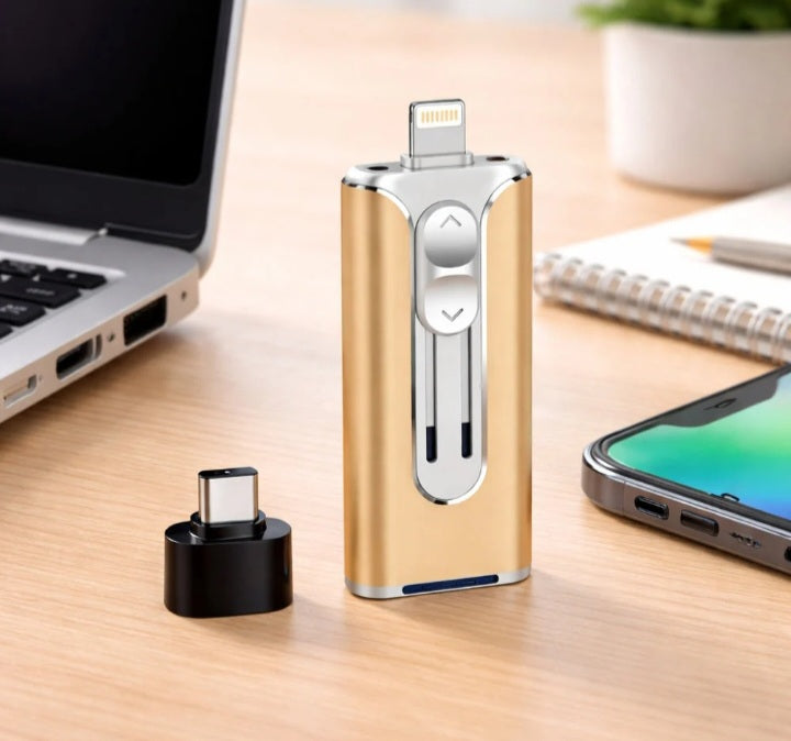 MEMORIA USB INTELIGENTE 3 EN 1 PARA CELULARES - 256 GB